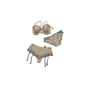 🆕 DKNY White and Blue Lacy Lingerie Set - Women’s Size 36D / D36 and Medium